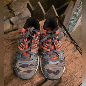 New Balance Kids Sneakers - Orange and Gray Camo